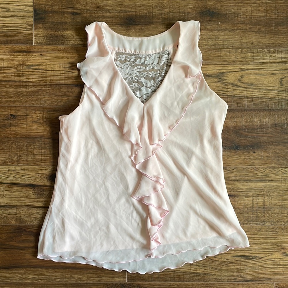 Pretty size L pink flowy blouse tank